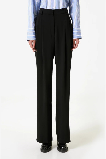 Pleated Straight Leg Trousers