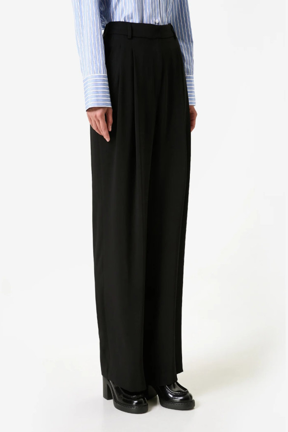 Pleated Straight Leg Trousers