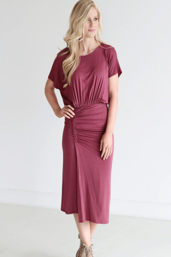 Ruched Side Midi Dress