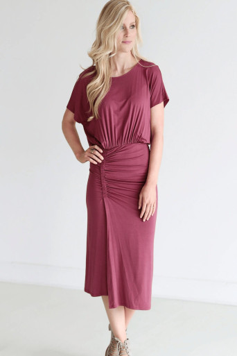 Ruched Side Midi Dress