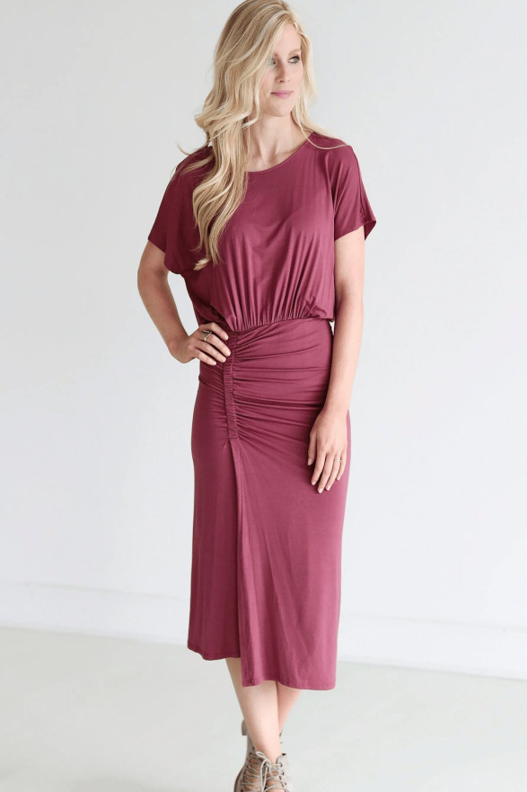 Ruched Side Midi Dress Ruched Side Midi Dress