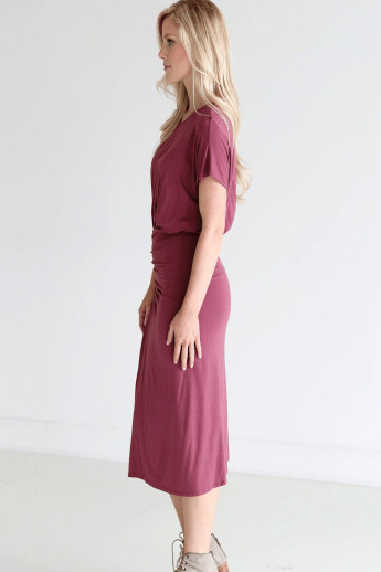 Ruched Side Midi Dress