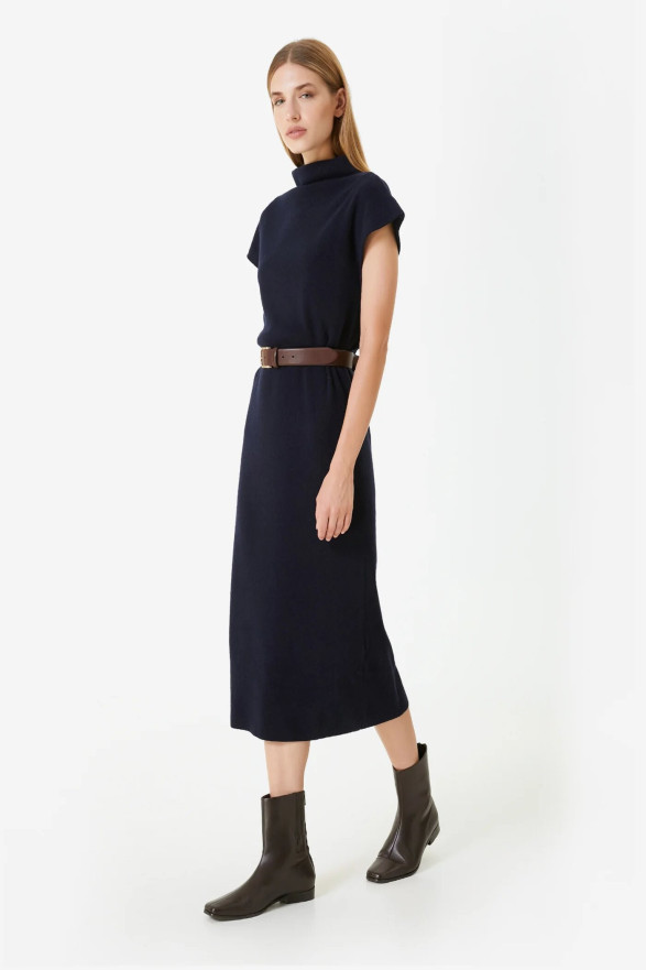 Metallic Navy Midi