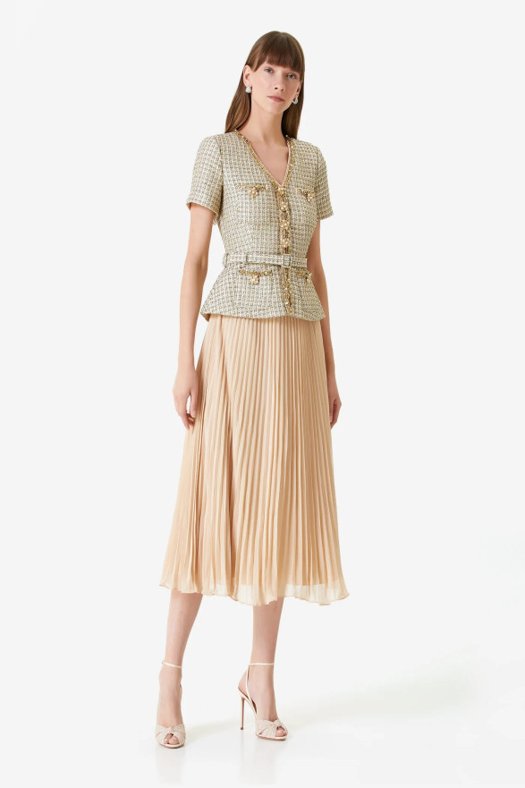 Pleated Midi Tweed Pleated Midi Tweed