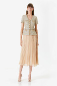 Pleated Midi Tweed