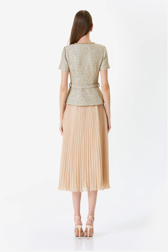 Pleated Midi Tweed